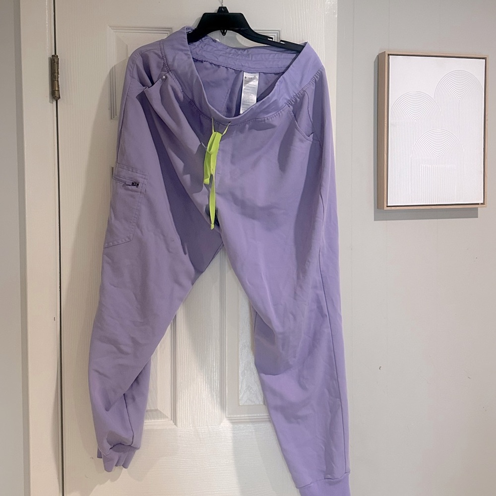Figs high waisted Zamora joggers scrub pants XL Lavender Dew